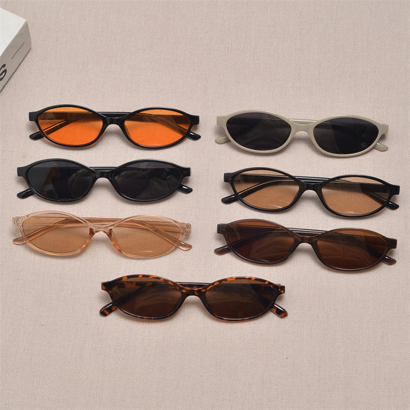 Slim Oval Acetate Sunglasses