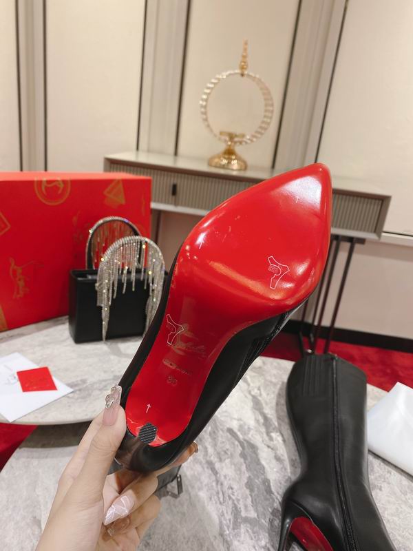 Leather Stiletto Knee-H Boots