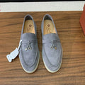 Gray Suede Loafers