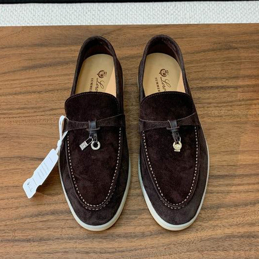 Chocolate Brown Suede Loafers