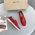 Coral Suede Penny Loafers