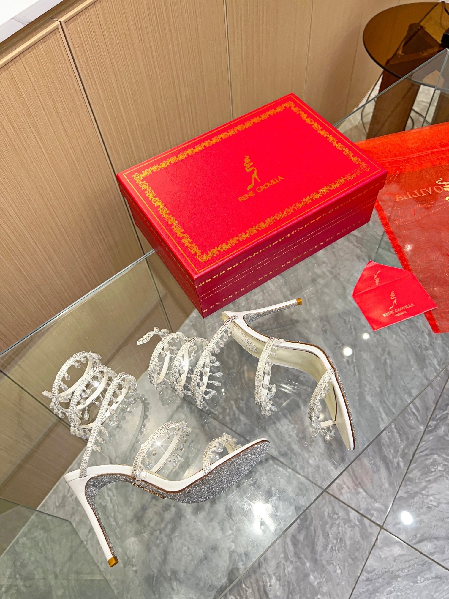 Cleo Crystal Strap Sandals